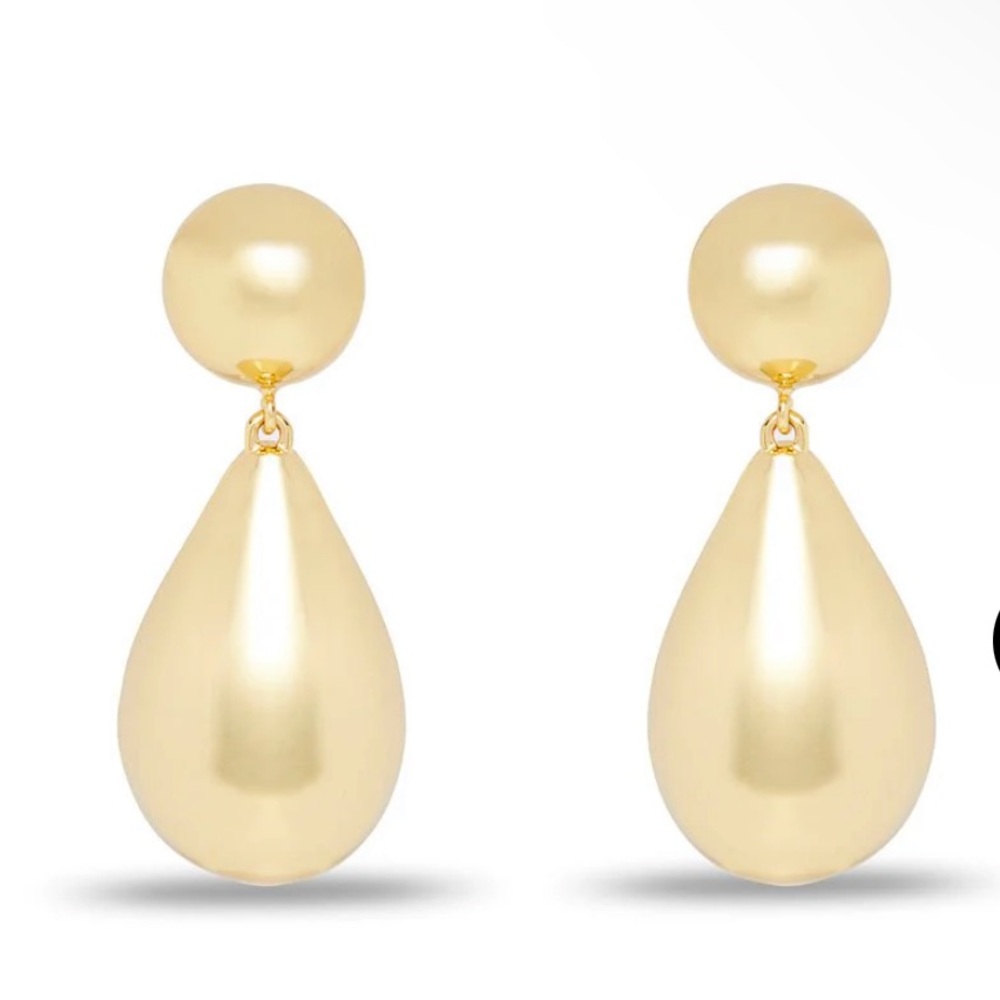Lele Sadoughi Gold Small Dome Teardrop Earrings